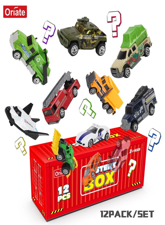 Oriate Diecast Toy Cars Advent Calendar, 12 Pack Mini Metal Cars 1/64, 12 Theme in one Set Blind Box Edition- Include Farm, Space Ship, Truck for Children Birthday Party Decor Gifts - Image 3